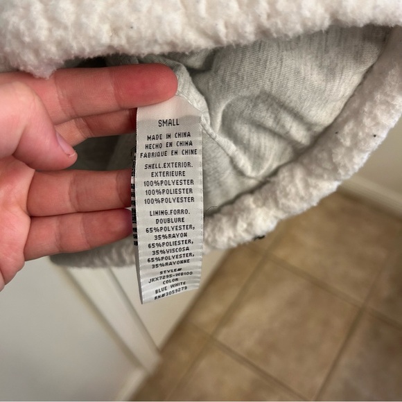 Thread & Supply Pullover Light Blue Ombre Sherpa Jacket Quarter Zip Size Small - Picture 4 of 9